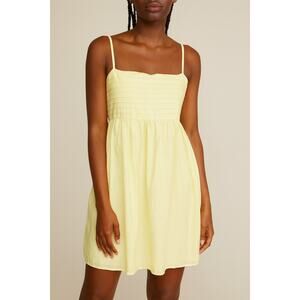 Francesca's Miami Square Neck Babydoll Mini Dress Yellow Large